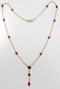 052322 35CT EMERALD CUT RUBIES BY THE YARD NECKLACE