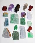 052315 CHINESE CARVED JADE GROUPING 18 PIECES