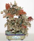 051344 CHINESE JADE TREE IN AN ENAMEL JARDINIERE