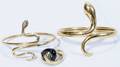 051320 YELLOW GOLD SNAKE CUFF BRACELETS  GOLD RING