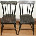 050304 HITCHCOCK STYLE PAINTED BLACK CHAIRS  PAIR