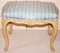 042283 FRENCH STYLE HANDCARVED  PAINTED WOOD BENCH