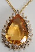 041335 14KT YELLOW GOLDPEAR SHAPED CITRINE PENDANT