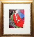 032337 LINDA LE KINFF LITHOGRAPH GIRL IN RED 13 12