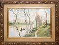 032331 NICHOLAS OIL ON CANVAS FALL LAKE SCENE