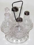 031357 VICTORIAN PATTERN GLASS CASTER SET C 1870