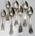 030331 COIN SILVER SPOON GROUPING 7 L 7 8 12