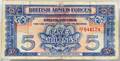 022279 BRITISH ARMY PAPER CURRENCY 5 SHILLINGS COIN