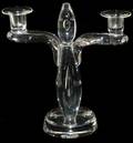 021309 STEUBEN GLASS TWOLIGHT SINGLE CANDELABRUM