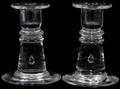 021307 STEUBEN GLASS CANDLESTICKS PAIR H 4 12