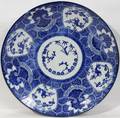 011427 JAPANESE BLUE  WHITE PORCELAIN CHARGER