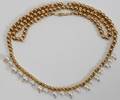 011412 YELLOW GOLD  PEARL NECKLACE L17