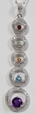 010269 14K GOLD DIAMOND  GEMSTONE NECKLACE L16