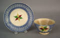 Blue spatter cup and saucer 19th c