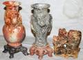 052355 CHINESE SOAPSTONE CARVED VASES  URN VASE
