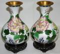 052354 CHINESE CLOISONN VASES PAIR H 8