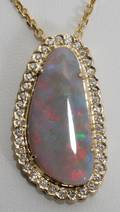 042316 47 CT BLACK OPAL  DIAMOND NECKLACE