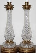 042299 CRYSTAL TABLE LAMPS WITH BRASS FITTINGSH 29