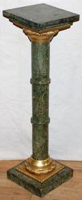042291 MARBLE PEDESTAL BRONZE MOUNTS C 1950 H 36