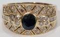 032386 SAPPHIRE  DIAMOND LADYS RING