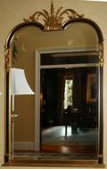 031433 GILT  PAINTED WOOD MIRROR MODERN 44 X 29