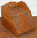 030403 ART NOUVEAU OAK COAL SCUTTLE C 1900 H 15