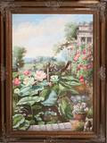 030382 CHARLES SCOTT OIL ON CANVAS GARDEN SCENE