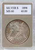 030367 MORGAN STERLING SILVER DOLLAR COIN 1898P