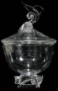 021366 STEUBEN COVERED COMPOTE W SAILFISH FINIAL