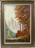 010313 RANALDO OIL ON CANVAS PINE FOREST MOUNTAIN