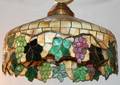 122340 LEADED GLASS CHANDELIER C1920 H21 DIA24