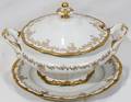 060379 GERMAN PORCELAIN SOUP TUREEN  UNDER PLATE