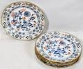 052398 MEISSEN BLUE ONION PORCELAIN PLATES FIVE