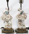 051406 CORDEY PORCELAIN BALLERINA FIGURAL LAMPS