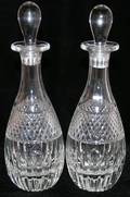 051397 WATERFORD STYLE CRYSTAL DECANTERS PAIR H 10