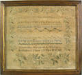 Bethlehem Pennsylvania silk on linen sampler dated 1836 wrought by Margaret A Wathen