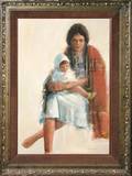 042360 CALDERON OIL NATIVE AMERICAN MOTHER  CHILD