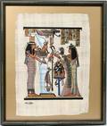 042344 EGYPTIAN PALACE SCENE ON PAPYRUS 16 X 11