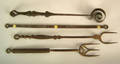 Two Pennsylvania wrought iron flesh forks ca 1800