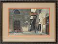 022372 E PAPINI WATERCOLOR PIAZZA ST ANDREA
