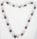 022376 PINK WHITE  BLACK SOUTH SEA PEARL NECKLACE