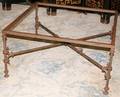 021423 IRONBASE COFFEE TABLE WGLASS TOP W 36 SQ