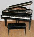 021413 CHICKERING BLACK EBONY PIANO AND BENCH C1917