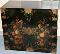 012330 ORIENTAL BLACK LACQUER  PAINTED CABINET H30