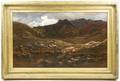 19th C Large Continental School Mountain View Oil