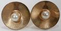 052440 14KT GOLD AND PEARL CUFFLINKS PAIR
