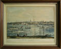 Two Nathaniel Currier lithographs titled View of New York and General Z Taylor