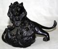 052431 BRONZE SCULPTURE OF TWO WRESTLING LIONS