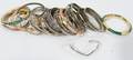 051449 SILVER BANGLE  CUFF BRACELETS LOT OF 32