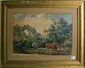 Currier  Ives color lithograph American farm scenes